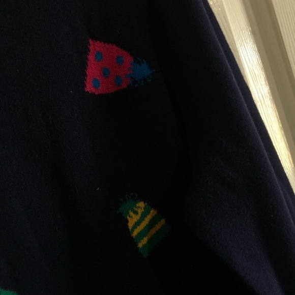 KIM ROGERS $54 Navy blue pom-pom Hats 100% cotton sweater XL NEW - Picture 3 of 6